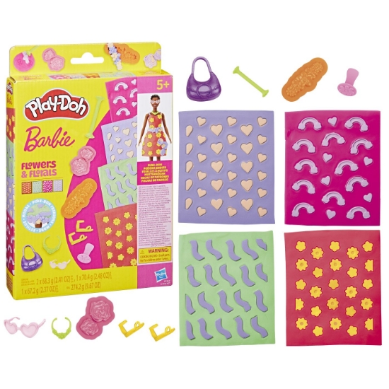 Imagine PLAY DOH BARBIE SET PLASTELINA CREATII VESTIMENTARE FLORALE