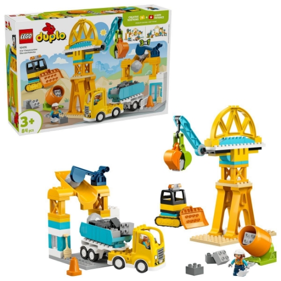 Imagine LEGO DUPLO SANTIER SI VEHICULE DE CONSTRUCTII 3 IN 1 10476