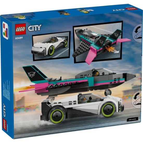 Imagine LEGO CITY AVION CU REACTIE VS MASINA 60489