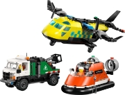 Imagine LEGO CITY AVION AUTOSPECIALA DE SERVICE SI AEROGLISOR IN VERSIUNI ADAPTATE 60505