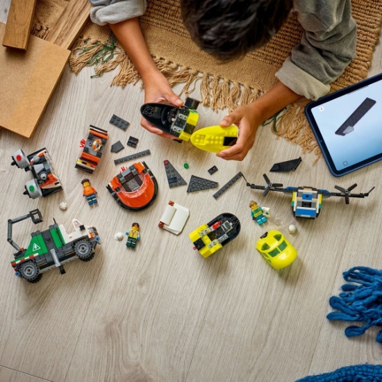 Imagine LEGO CITY AVION AUTOSPECIALA DE SERVICE SI AEROGLISOR IN VERSIUNI ADAPTATE 60505