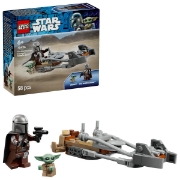 Imagine LEGO STAR WARS MOTOCICLETA RAPIDA A LUI MANDALORIAN SI GROGU 75436