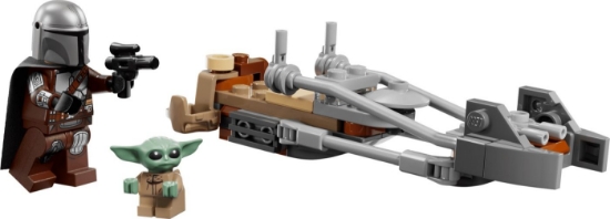 Imagine LEGO STAR WARS MOTOCICLETA RAPIDA A LUI MANDALORIAN SI GROGU 75436