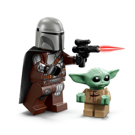 Imagine LEGO STAR WARS MOTOCICLETA RAPIDA A LUI MANDALORIAN SI GROGU 75436