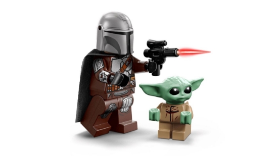 Imagine LEGO STAR WARS MOTOCICLETA RAPIDA A LUI MANDALORIAN SI GROGU 75436