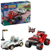 Imagine LEGO SONIC MASINA LUI SILVER VS CAMIONUL GIGANT AL LUI KNUCKLES 77118
