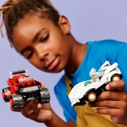 Imagine LEGO SONIC MASINA LUI SILVER VS CAMIONUL GIGANT AL LUI KNUCKLES 77118