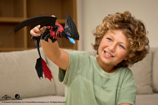 Imagine CUM SA ITI DRESEZI DRAGONUL INCERCAREA FLACARII SET DE JOACA BATALII ARZATOARE TUNUL APRINS DRAGONUL TOOTHLESS