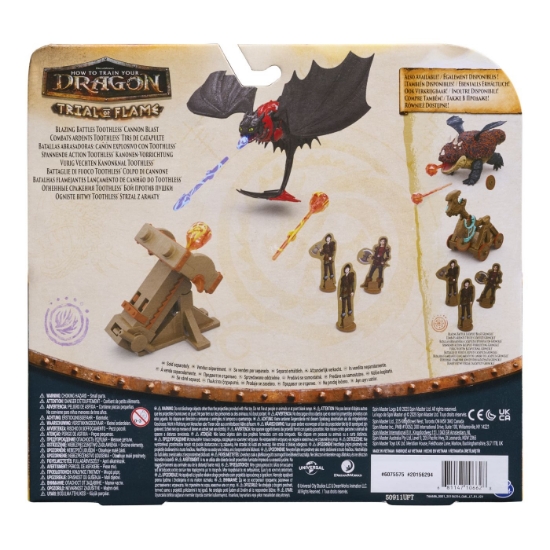 Imagine CUM SA ITI DRESEZI DRAGONUL INCERCAREA FLACARII SET DE JOACA BATALII ARZATOARE TUNUL APRINS DRAGONUL TOOTHLESS
