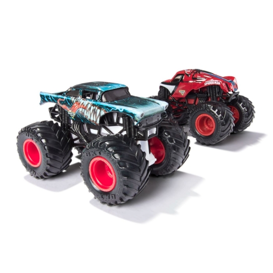 Imagine  MONSTER JAM SET 2 MASINUTE METALICE VENOM VS THE AMAZING SPIDERMAN SCARA 1 LA 65