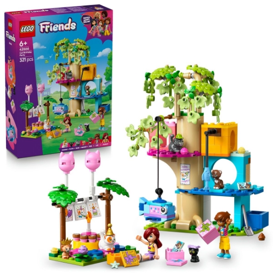 Imagine LEGO FRIENDS PETRECERE DE ZIUA DE NASTERE A PISICII SI CASUTA IN COPAC 42666 