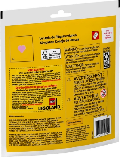 Imagine LEGO CREATOR IEPURAS DRAGALAS DE PASTE 30716