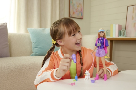 Imagine BARBIE FAMILY AND FRIENDS SET PAPUSA BARBIE MALIBU SI ACCESORII AVENTURI IN AER LIBER