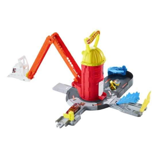 Imagine HOT WHEELS CITY SET DE JOACA SUPER STATIE DE POMPIERI CU MASINUTA INCLUSA