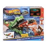 Imagine HOT WHEELS MONSTER TRUCK SET DE JOACA PROVOCAREA CROCODILULUI CU MASINUTA MEGA WREX