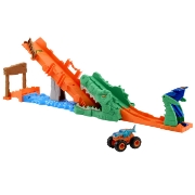 Imagine HOT WHEELS MONSTER TRUCK SET DE JOACA PROVOCAREA CROCODILULUI CU MASINUTA MEGA WREX