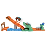 Imagine HOT WHEELS MONSTER TRUCK SET DE JOACA PROVOCAREA CROCODILULUI CU MASINUTA MEGA WREX