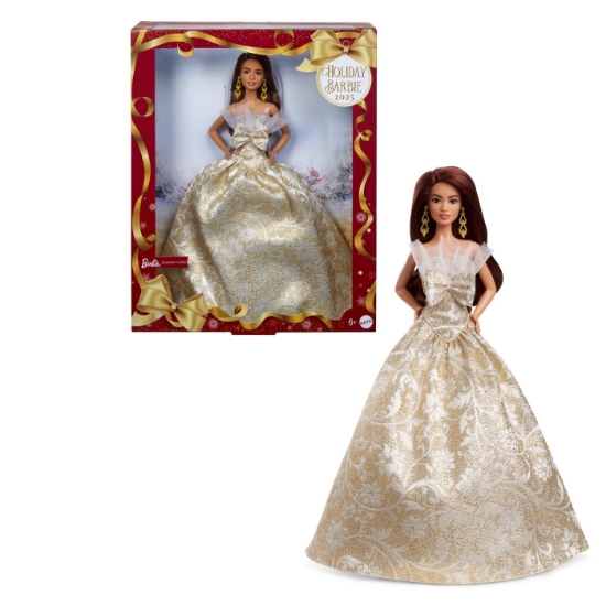Imagine BARBIE SIGNATURE PAPUSA BARBIE BRUNETA DE SARBATORI 2025