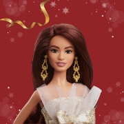 Imagine BARBIE SIGNATURE PAPUSA BARBIE BRUNETA DE SARBATORI 2025