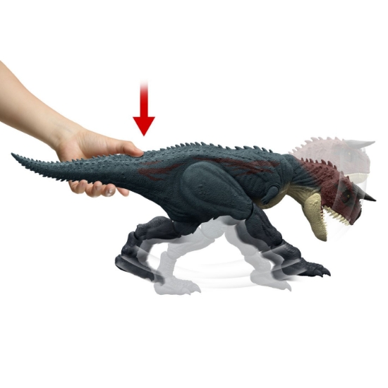 Imagine JURASSIC WORLD SURVIVAL CHARGE AND CHOMP DINOZAUR INTERACTIV CARNOTAURUS