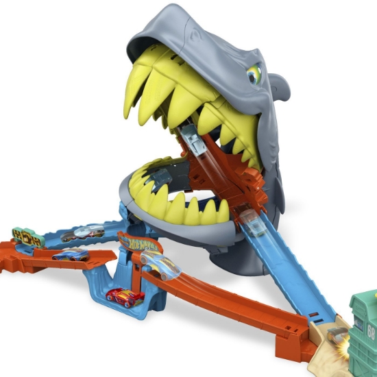 Imagine HOT WHEELS CITY PISTA DE CURSE PLAJA RECHINULUI CHOMP CU MASINUTA INCLUSA