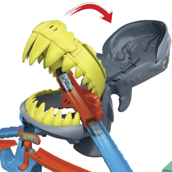 Imagine HOT WHEELS CITY PISTA DE CURSE PLAJA RECHINULUI CHOMP CU MASINUTA INCLUSA