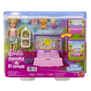 Imagine BARBIE FAMILY AND FRIENDS SET CLUBUL LUI CHELSEA PETRECERE CU CEAI SURPRIZA