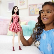 Imagine BARBIE FASHIONISTAS PAPUSA BARBIE BRUNETA CU ROCHIE LEOPARD ROZ