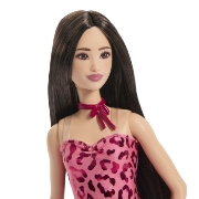 Imagine BARBIE FASHIONISTAS PAPUSA BARBIE BRUNETA CU ROCHIE LEOPARD ROZ