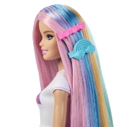 Imagine BARBIE SET PAPUSA BARBIE CU PAR STRALUCITOR CURCUBEU SI ACCESORII 