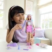 Imagine BARBIE SET PAPUSA BARBIE CU PAR STRALUCITOR CURCUBEU SI ACCESORII 
