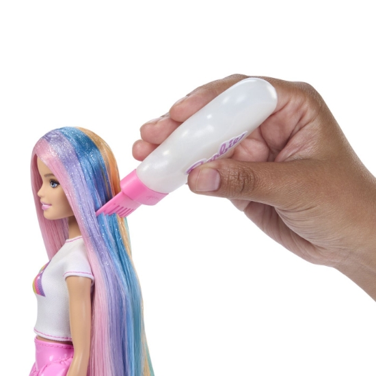 Imagine BARBIE SET PAPUSA BARBIE CU PAR STRALUCITOR CURCUBEU SI ACCESORII 