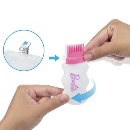 Imagine BARBIE SET PAPUSA BARBIE CU PAR STRALUCITOR CURCUBEU SI ACCESORII 