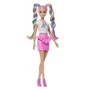 Imagine BARBIE SET PAPUSA BARBIE CU PAR STRALUCITOR CURCUBEU SI ACCESORII 