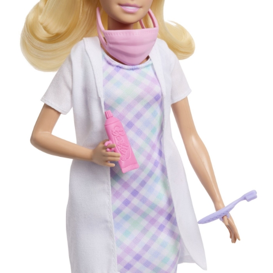 Imagine BARBIE SET DE JOACA PAPUSA BARBIE BLONDA FACE CARIERA DENTIST