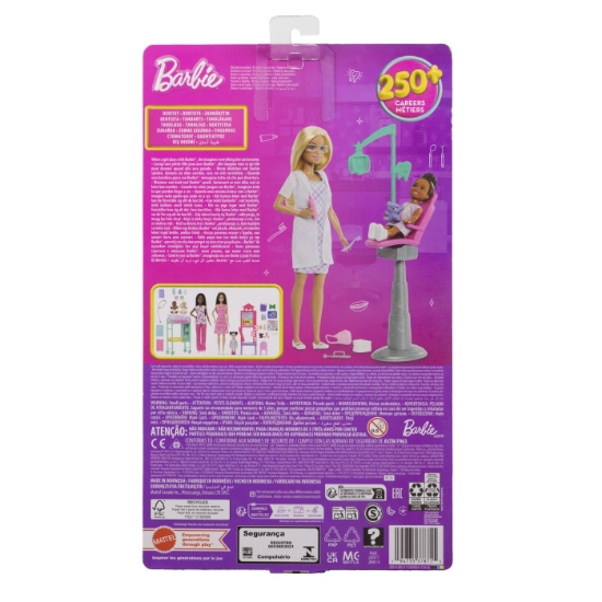 Imagine BARBIE SET DE JOACA PAPUSA BARBIE BLONDA FACE CARIERA DENTIST