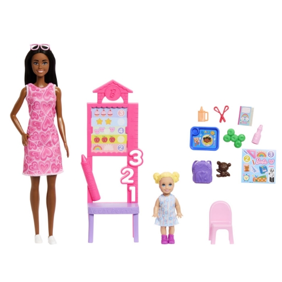 Imagine BARBIE SET DE JOACA PAPUSA BARBIE BRUNETA MULATRA FACE CARIERA PROFESOARA