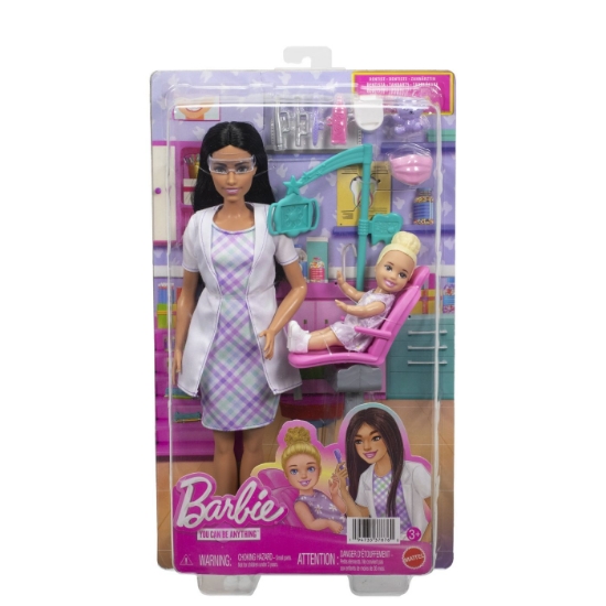 Imagine BARBIE SET DE JOACA PAPUSA BARBIE BRUNETA FACE CARIERA DENTIST
