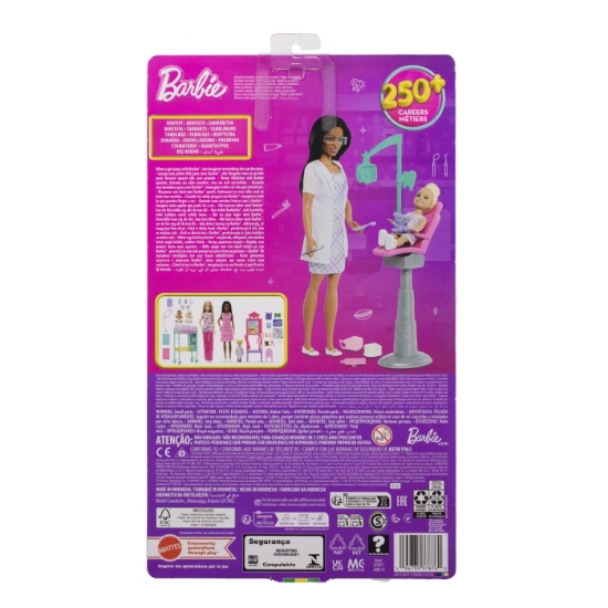 Imagine BARBIE SET DE JOACA PAPUSA BARBIE BRUNETA FACE CARIERA DENTIST