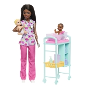 Imagine BARBIE SET DE JOACA PAPUSA BARBIE BRUNETA FACE CARIERA MEDIC PEDIATRU