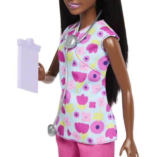 Imagine BARBIE SET DE JOACA PAPUSA BARBIE BRUNETA FACE CARIERA MEDIC PEDIATRU