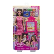 Imagine BARBIE SET DE JOACA PAPUSA BARBIE BRUNETA CU ROCHIE ROZ FACE CARIERA PROFESOARA