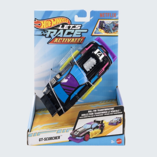 Imagine HOT WHEELS LETS RACE ACTIVATE MASINUTA GT SCORCHER  SCARA 1 LA 32