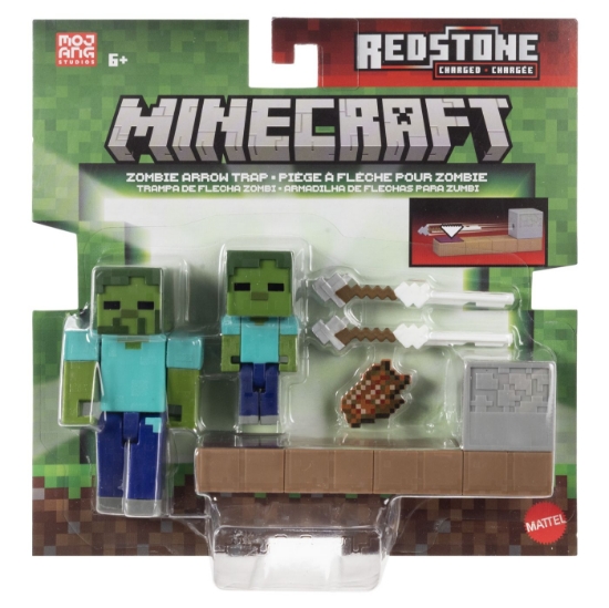 Imagine MINECRAFT REDSTONE CHARGED SET CAPCANA CU SAGETI PENTRU ZOMBI FIGURINA CU ACCESORII