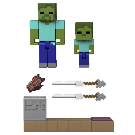 Imagine MINECRAFT REDSTONE CHARGED SET CAPCANA CU SAGETI PENTRU ZOMBI FIGURINA CU ACCESORII