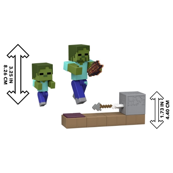 Imagine MINECRAFT REDSTONE CHARGED SET CAPCANA CU SAGETI PENTRU ZOMBI FIGURINA CU ACCESORII