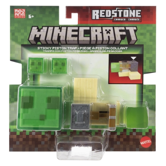 Imagine MINECRAFT REDSTONE CHARGED SET CAPCANA CU PISTON LIPICIOS FIGURINA CU ACCESORII
