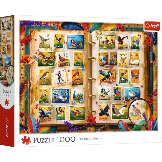 Imagine PUZZLE TREFL 1000 COLECTIA DE TIMBRE ATLASUL PASARILOR