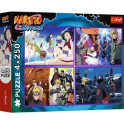 Imagine PUZZLE TREFL 4X250 NARUTO SHIPPUDEN AVENTURILE LUI NARUTO UZUMAKI 