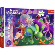 Imagine PUZZLE TREFL 100 DRAGONUL DIPLODOK SI PRIETENII SAI 